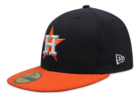 Gorra New Era 59 Fifty MLB Astros Road Azul/Naranja Cerrada
