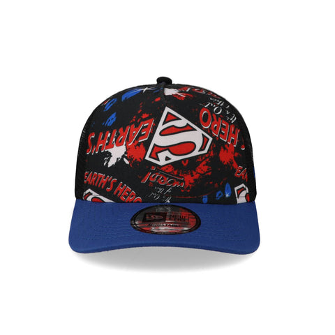 Gorra New Era 9 Forty DC Comics Super Man Negro Niño