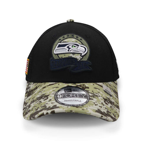 Gorra New Era 9 Forty NFL Seahawks Salute Service 22 Negro Unitalla