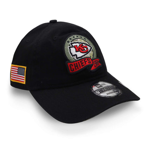 Gorra New Era 9 Twenty NFL Chiefs Salute Service 22 Negro Unitalla