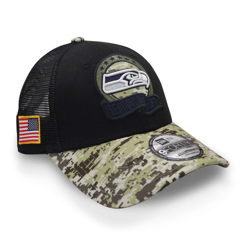 Gorra New Era 9 Forty NFL Seahawks Salute Service 22 Negro Unitalla