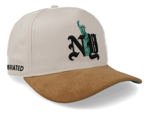 Gorra Overrated Ny Estatua Natural/beige Suede Unitalla