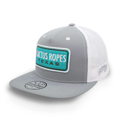 Gorra Cactus Ropes 5 Panel Trucker Turquoise Gris Uni