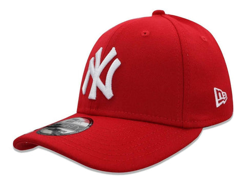 Gorra New Era 39 Thirty MLB Yankees Scarlet Rojo Logo Blanco