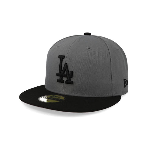 Gorra New Era 59 Fifty MLB Dodgers Basic Gris Oscuro Cerrada