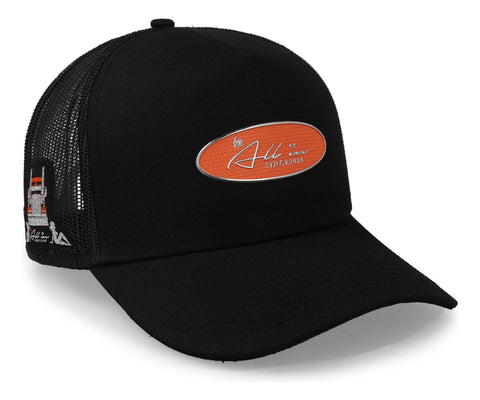 Gorra All In Chrome Trucker Negro Con Naranja Unitalla