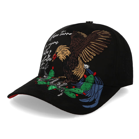 Gorra 5.7 México Rooster Lyrics Premium Curva Negro Unitalla