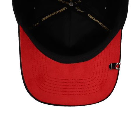 Gorra 5.7 México Rooster Lyrics Premium Curva Negro Unitalla