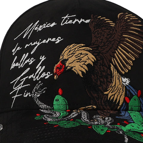 Gorra 5.7 México Rooster Lyrics Premium Curva Negro Unitalla