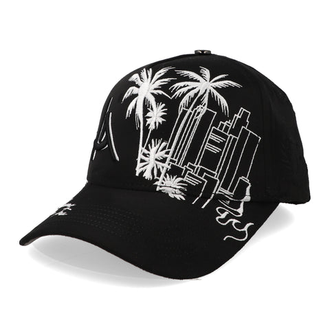 Gorra 5.7 LA Palmas Premium Negro Snapback Curva Unitalla