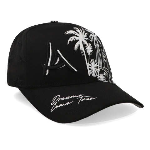 Gorra 5.7 LA Palmas Premium Negro Snapback Curva Unitalla