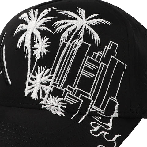 Gorra 5.7 LA Palmas Premium Negro Snapback Curva Unitalla