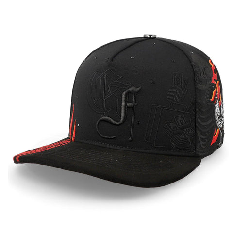 Gorra 5.7 Skull Rooster F25 Negro Naranja Unitalla