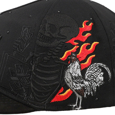 Gorra 5.7 Skull Rooster F25 Negro Naranja Unitalla