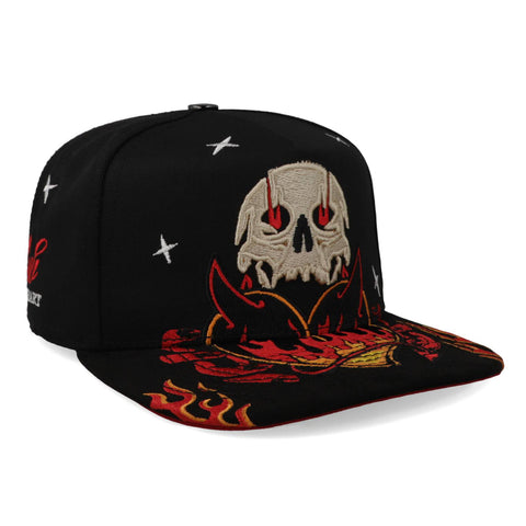 Gorra 5.7 Skull Fire Broken Heart Negro Unitalla