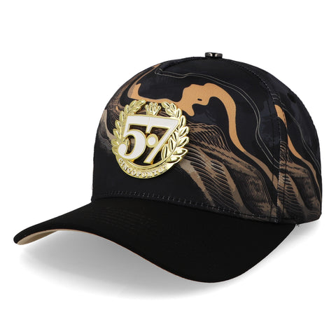 Gorra 5.7 Emblema Gold Premium Curve Unitalla