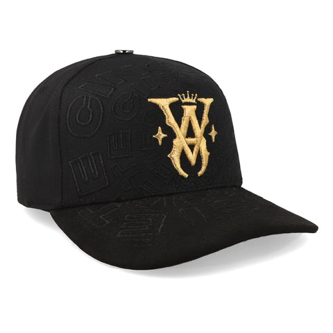 Gorra 5.7 Vagancia Gold Letras Premium Negro Curva Unitalla