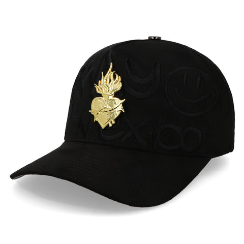 Gorra 5.7 Metal Gold Pray For Mexico Premium Curve Unitalla