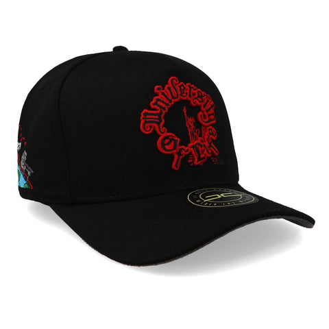 Gorra JC Hats University of Life Curva Negro Unitalla