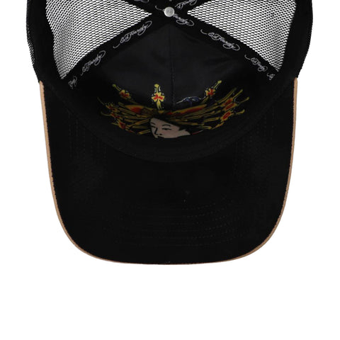 Gorra Ed Hardy Orange Dragon Diamonds Café Trucker Unitalla