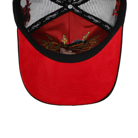 Gorra Ed Hardy Roses Dragon Diamonds Negro Trucker Unitalla