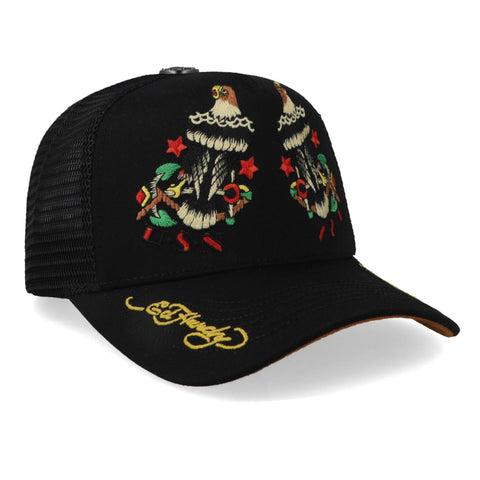 Gorra Ed Hardy Mirror Eagles Negro Trucker Unitalla