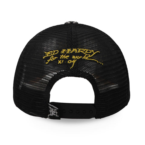 Gorra Ed Hardy Mirror Eagles Negro Trucker Unitalla