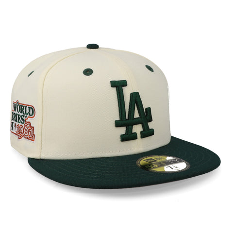Gorra New Era 59 Fifty MLB Dodgers Rusty Chrome Blanco