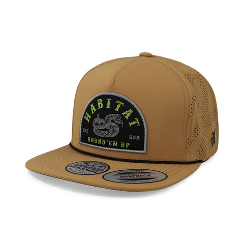 Gorra Hooey Habitat Tan 5 Panel Trucker Amarillo Unitalla