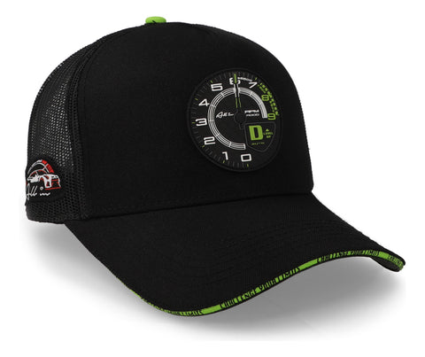 Gorra All In Horsepower Trucker Negro Con Verde Unitalla
