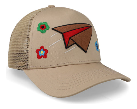 Gorra Problematic Chiquete Paperplane Malla Arena Pmar Beige
