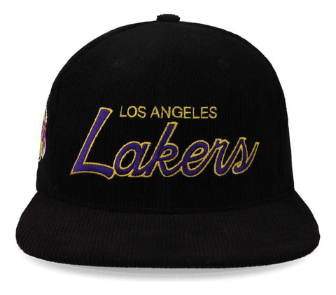 Gorra Mitchell & Ness NBA Lakers Cord Script Snapback Negro