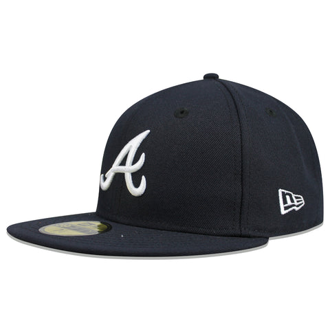 Gorra New Era 59 Fifty MLB Braves Road Azul Cerrada