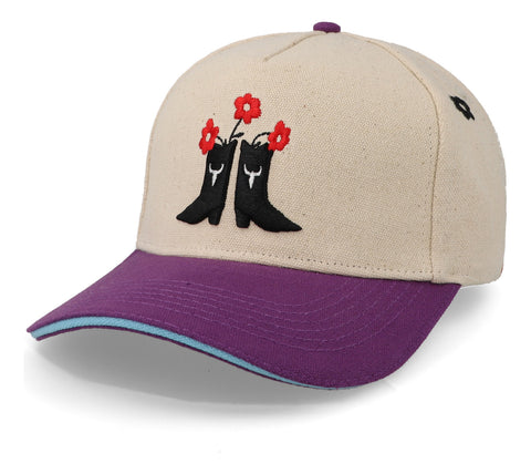 Gorra Overrated Flower Boots Beige Unitalla