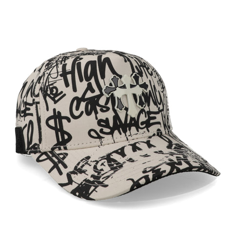 Gorra Cash Only Cross Graffiti Curve 1042 Blanco Unitalla