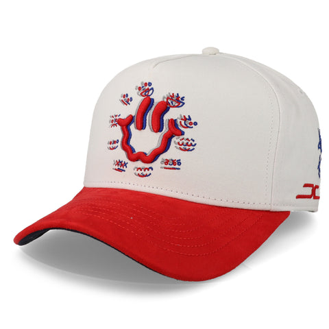 Gorra JC Hats Happy Face 2874 Blanco/Rojo Unitalla