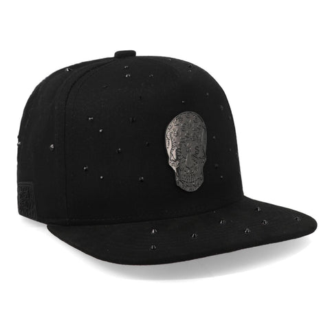 Gorra Cash Only Skull With Bling Negro Plana 1043