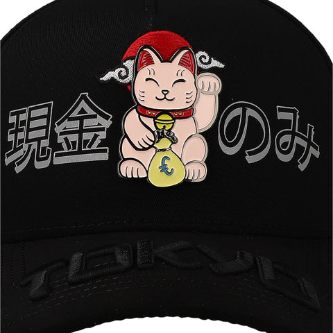 Gorra Cash Only Lucky Cat Negro Curve 1081 Unitalla