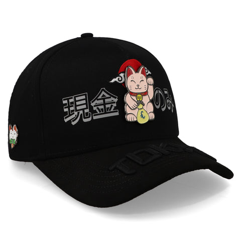 Gorra Cash Only Lucky Cat Negro Curve 1081 Unitalla