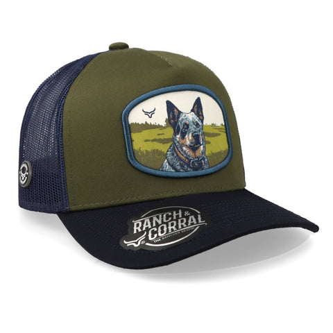 Gorra Ranch & Corral Dog Breeds RDB23 Blue Heeler Olivo