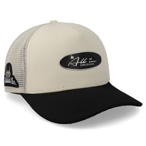Gorra All In Chrome Trucker Beige Negro Unitalla