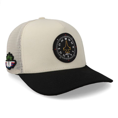 Gorra All In Maverick Compas Blanco/Negro Trucker Unitalla
