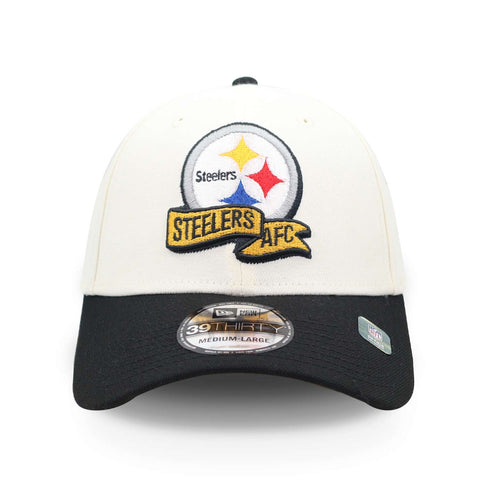 Gorra New Era 39 Thirty NFL Steelers Sideline Beige Cerrada
