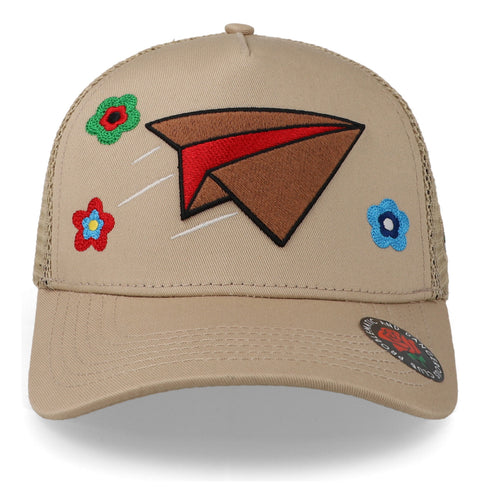 Gorra Problematic Chiquete Paperplane Malla Arena Pmar Beige