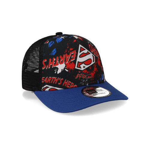 Gorra New Era 9 Forty DC Comics Super Man Negro Niño