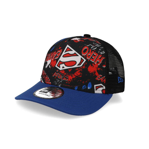 Gorra New Era 9 Forty DC Comics Super Man Negro Niño
