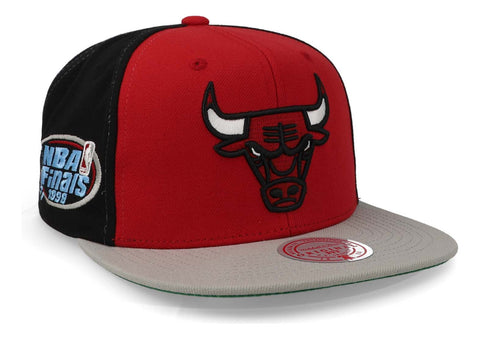 Gorra Mitchell & Ness Nba Block Out Snapback Bulls Rojo Unit