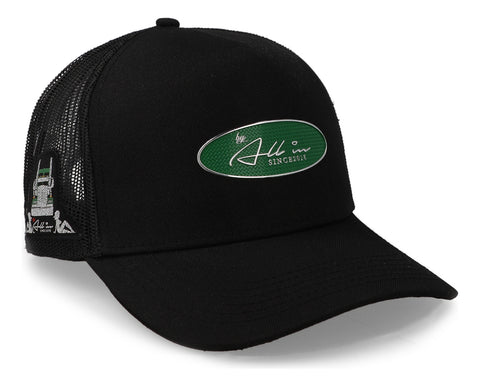 Gorra All In Chrome Trucker Negro Con Verde Unitalla