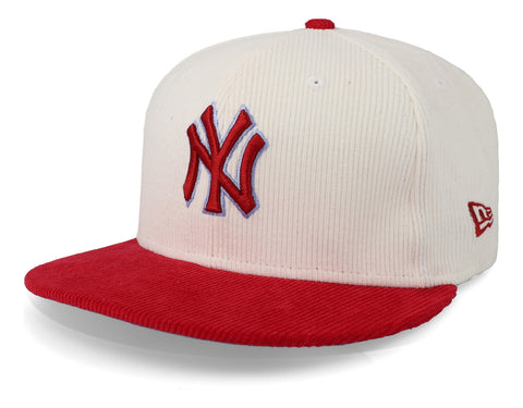 Gorra New Era 59 Fifty MLB Yankees Cord Blanca Cerrada
