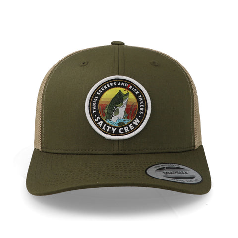 Gorra Salty Crew Toads Retro Trucker Olivo Unitalla